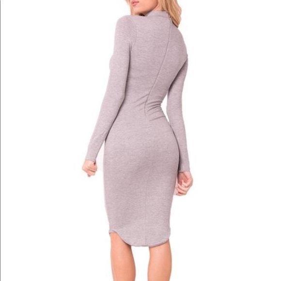 💜Gray Choker Midi Dress💜 - Picture 3 of 3